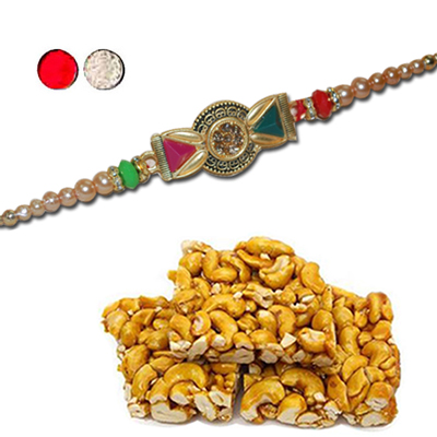 "Rakhi - ZR-5450 A (Single Rakhi),  250gms of Kaju Pakam - Click here to View more details about this Product